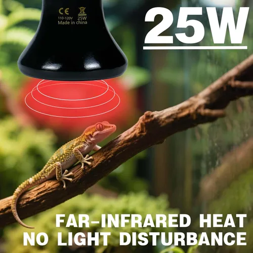 Miniatura 6 de 25W Lámpara de Calor para Reptiles (Paquete de 2) Emisor de Calor Cerámico - Sin Emisión de Luz, Calefacción Segura 24/7 para Terrarios, Incubadoras
