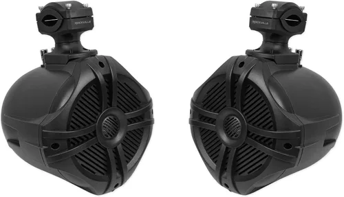 Par Rockville RWB70B - Altavoces de torre giratorios de 360°, color negro de 6.5 pulgadas, 250 W, wakeboard marino