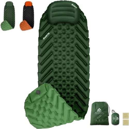 Miniatura 9 de Colchoneta de dormir y almohada inflable, portátil, ultraligero, grueso, rápido de inflar en 30 segundos, se puede empalmar. Adecuado