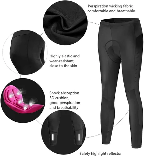 Miniatura 5 de Mysenlan - Conjunto de camiseta de ciclismo de manga larga transpirable con acolchado 3D, pantalones largos para bicicleta