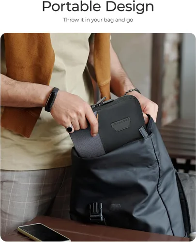 Miniatura 6 de BAGSMART Estuche Organizador de Electrónica para Viaje para Tabletas de 10.2 Pulgadas, Bolsa de Techo Esencial para Banco de Energía, Tarjetas SD