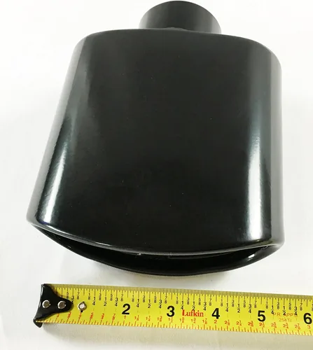 Miniatura 4 de Punta de escape de 2,25 pulgadas Inlet 5,50 x 3,00 pulgadas de alto y 7,00 pulgadas LG doble pared – punta de escape ovalada con resorte de acero