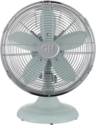 Miniatura 2 de Good Housekeeping 92604 Ventilador de escritorio de mesa de oficina de metal completo de 30,5 cm retro con oscilación amplia, 3 ajustes de velocidad