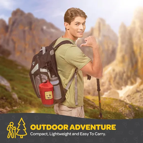 Miniatura 6 de Hamaca Duradera con Capacidad de 500 lb, Silla Hamaca de Camping de Nylon - Tamaños Doble o Individual con Correas para Árboles y Bolsa de Verde