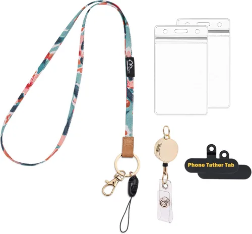 Miniatura 12 de WK IEASON Correa para el cuello con cordón, llavero para identificación, llavero, tarjeta, teléfono, cámara, soporte para bolígrafos Correa