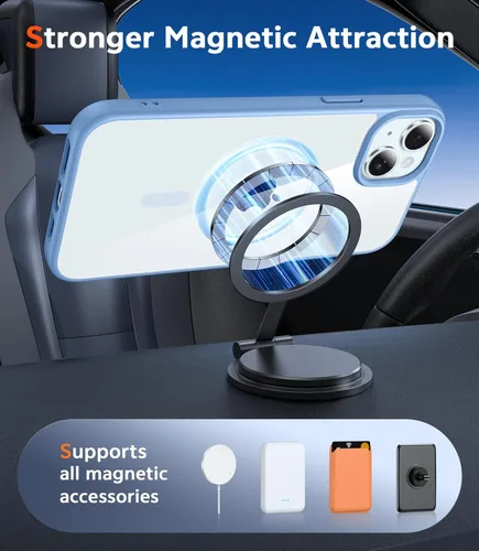 Miniatura 1787 de FNTCASE Funda para iPhone 13 Pro-Max: Fundas magnéticas transparentes compatibles con Magsafe Slim anti amarillamiento protección contra caídas