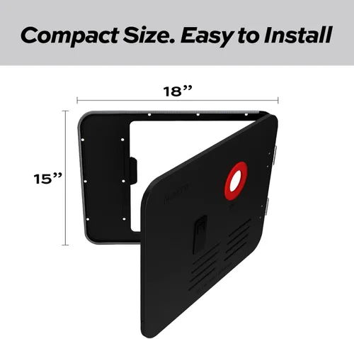Miniatura 4 de FOGATTI Kit de puerta de repuesto para calentador de agua RV de 15 x 18 pulgadas, color negro, panel de acceso externo solo para calentadores