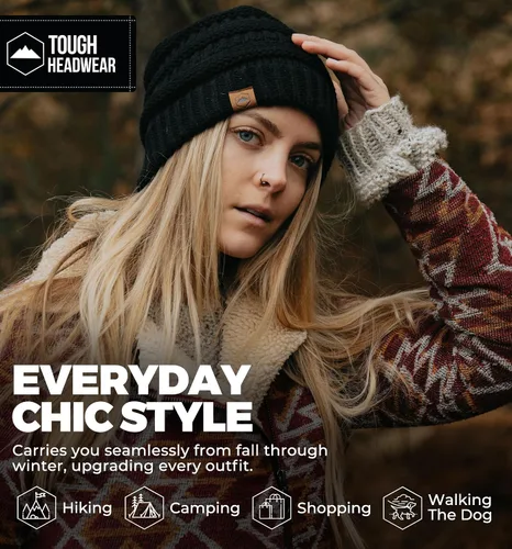 Miniatura 12 de Gorro de punto para mujer, cálido y suave, elástico, para clima frío de Tough Headwear
