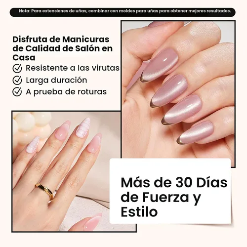 Miniatura 5 de Beetles Gel Constructor para Uñas, 3 Piezas de Gel Constructor de Uñas Transparente con Base y Capa Superior para Fortalecimiento de Uñas