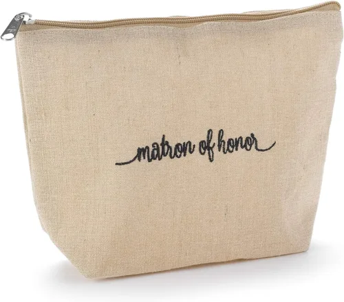 Miniatura 8 de Hortense B. Hewitt Accesorios de boda forrado yute natural bolsa de cosméticos, 10 x 7 pulgadas, suya