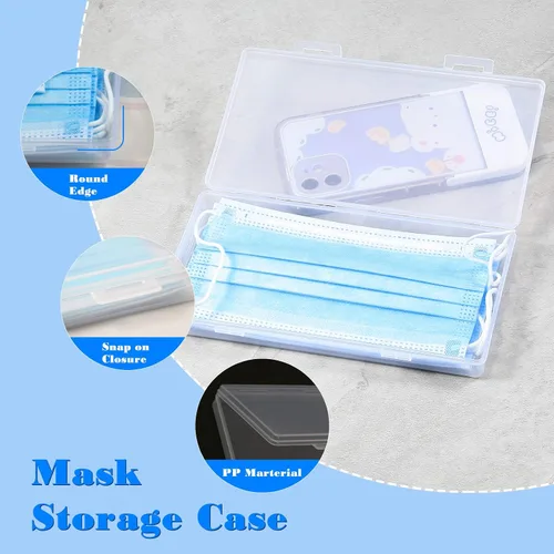 Miniatura 2 de SPEEDWOX Estuche de almacenamiento para máscaras, paquete de 2 unidades, caja de almacenamiento portátil para mascarillas, organizador