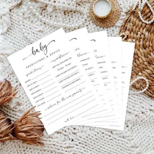 Miniatura 3 de Predicciones y tarjetas de consejos para recién nacidos, 50 tarjetas de juego para recién nacidos, consejos y deseos para nuevos padres, divertidos