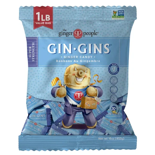 Miniatura 9 de The Ginger People Gin Gins Ginger Gummies - Gomitas dulces de jengibre, antináuseas, 1lb Bolsa