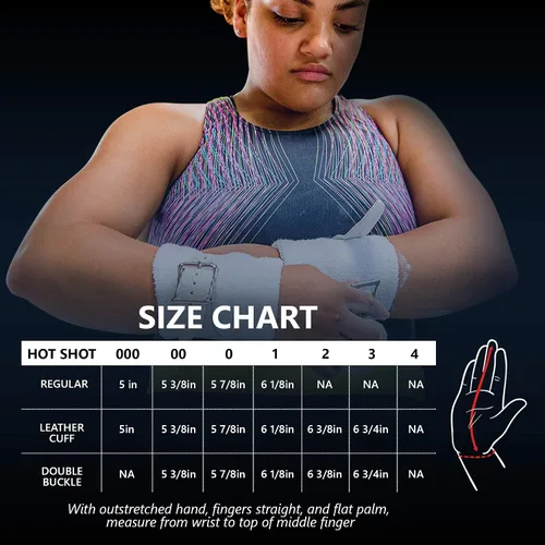 Miniatura 2 de US Glove - Calleras de gimnasia para barras asimétricas para mujeres, agarres de cuero, gancho y bucle, tamaño 00 (5 3/8"), fabricadas en EE. UU