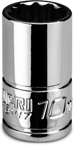 Capri Tools Zócalo poco profundo de 0.394 in, 1/4 pulg. Drive, 12 puntos, métrico