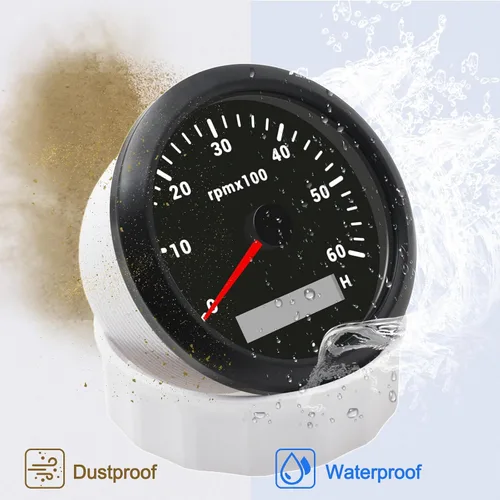 Miniatura 2 de Tacómetro de 85 mm RPM Medidor de tacómetro de 6000 RPM Tacómetros de reemplazo automotriz 0-6000 RPM Tacometro Medidor LED para automóvil Auto Negro