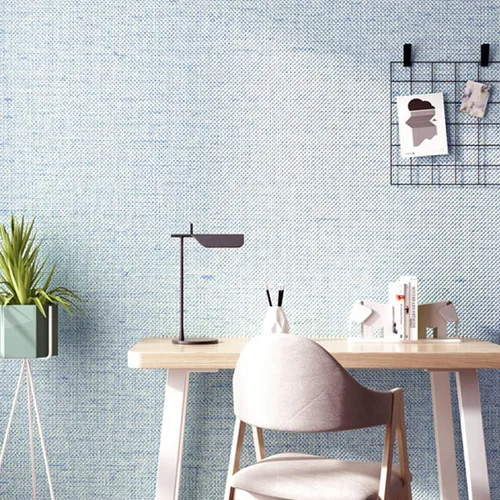 Miniatura 2 de Yancorp Papel Tapiz de Tela Texturizada Grasscloth Despegar y Pegar Azul Papel de Contacto - 15.7"x120" Grasscloth Sintético Despegar y Pegar - Azul
