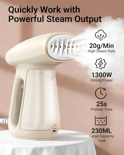Miniatura 2 de Bear Vaporizador para ropa, vaporizador de ropa de mano, vaporizador de ropa de 1300 W de potencia fuerte con tanque de 7.8 fl oz, calentamiento