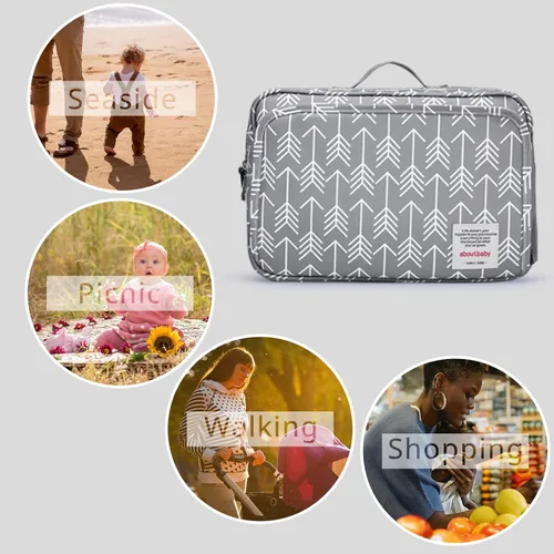 Miniatura 5 de Organizador universal para cochecito todo en uno con bolsillo aislado, capacidad para pañales, juguetes y aperitivos, color gris oscuro Arrow