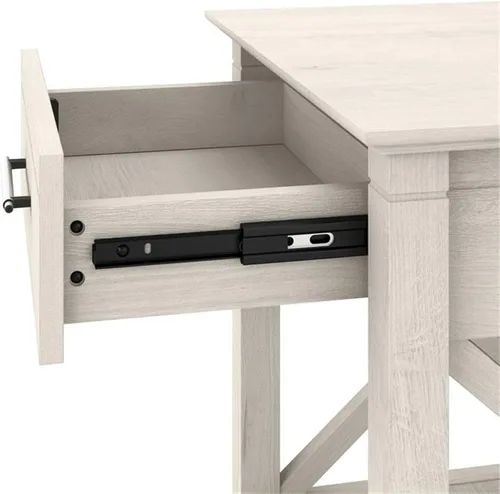 Miniatura 6 de Bush Home Key West - Mesa consola con cajones y estantes en roble blanco lino
