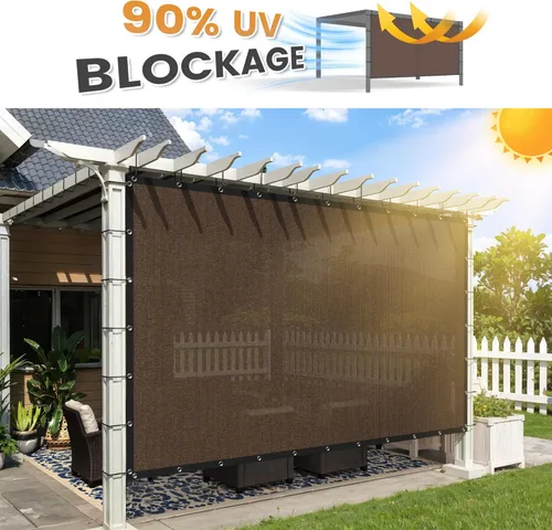 Miniatura 2 de VICLLAX Sombra Tela para el sol, pantalla de privacidad con ojales para patio, jardín, pérgola, toldo, 6 x 6 pies, moca
