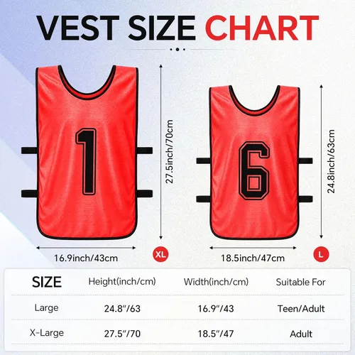 Miniatura 3 de Suhine 48 piezas de Penny de fútbol para deportes, varios colores, chalecos de fútbol Scrimmage Team Practice Jersey para adultos y niños
