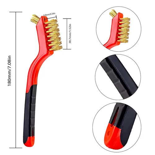 Miniatura 2 de Juego de cepillos de alambre para raspar, agarre suave para frotar óxido, suciedad y pintura con limpieza profunda
