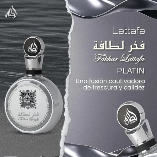 Miniatura 2 de Lattafa Fakhar Platin – Cítrico, picante, aromático, amaderado – Eau de Parfum Spray de larga duración para unisex, 3.4 onzas / 3.4 fl oz