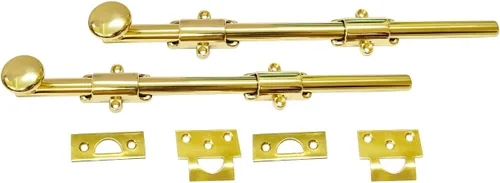 Miniatura 32 de QCAA Perno de puerta holandés de latón macizo, 36 ", latón pulido lacado, 1 paquete, hecho en Taiwán 35.8 in - Latón pulido lacado