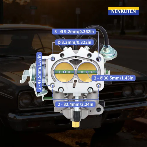 Miniatura 3 de NENKUTEN Carburador de 2 Barriles para Modelos de Dodge Truck Plymouth 273-318 4.5L 5.2L Motores V8 1966-1973 BBD Obturador Manual de 2BBL con Juntas