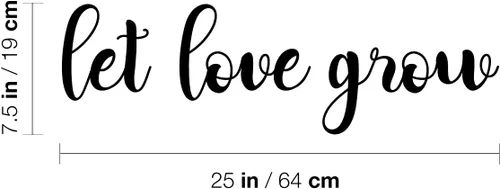 Miniatura 3 de Calcomanía de vinilo para pared, con texto en inglés «Let Love Grow», 7.5 x 25 pulgadas, bonita calcomanía inspiradora y positiva para el hogar
