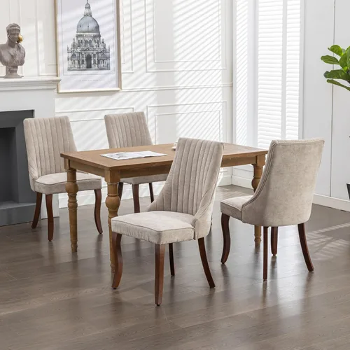 Miniatura 2 de Juego de Sillas de Comedor Modernas de 2 Piezas, Sillas de Cocina y Comedor de Mediados de Siglo, Sillas de Cocina Tapizadas de Terciopelo con Patas