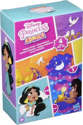 Miniatura 3 de Disney Princess Perfect Pairs Jasmine, divertido juguete de desembalaje de Aladdin con 2 muñecas, vitrina portátil y soporte, para niños de 3 años