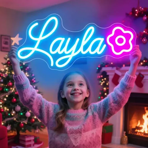 Miniatura 13 de Letrero de neón con nombre personalizado para pared, luces LED de neón personalizables, letras personalizables iluminadas, letreros iluminados