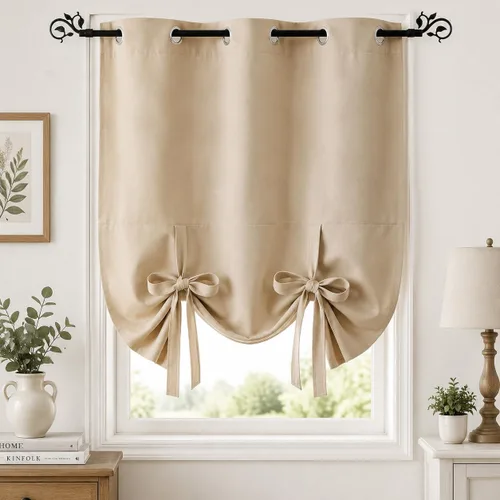 Miniatura 26 de Pony Dance Persianas Opacas para Ventanas - Juego de Cortinas Enrollables y Cenefas Estilo Romano Globo con Ojales en la Parte Superior para Verde