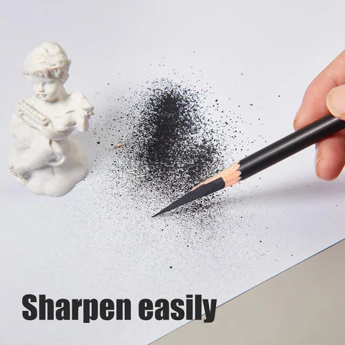 Miniatura 4 de Geyoga 36 piezas de lápices de carbón profesionales suaves, medianos y duros para dibujo, lápices de carbón para bocetos, sombreado, dibujo, mezcla