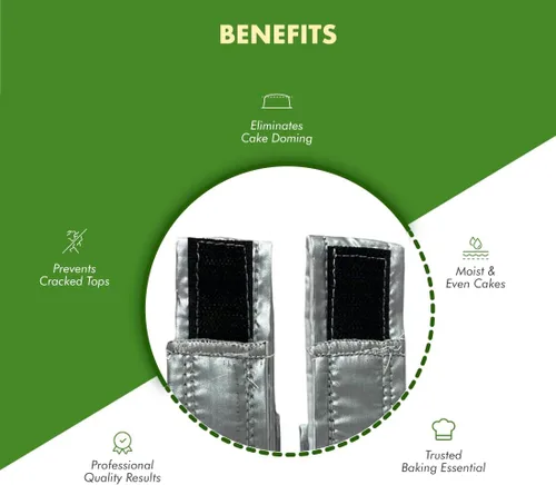 Miniatura 2 de Regency Wraps EvenBake CakeStrips, banda de algodón aluminizado con cierre seguro similar a velcro para crear capas húmedas y uniformes, paquete