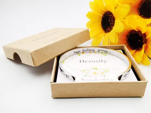 Miniatura 190 de Pulseras inspiradoras para mujer, joyería de acero inoxidable, con refranes, pulsera motivacional con mensaje oculto, pulseras grabadas para mejor