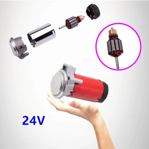Miniatura 2 de Bomba de aire para automóvil, motor de máquina eléctrica de 24 V, kit de compresor de bocina de automóvil, compresor de bocina de automóvil, Rojo