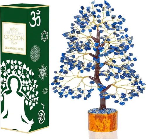 Miniatura 41 de Crocon Árbol de la vida de cristal de cuarzo transparente, chakra para energía positiva, decoración de Feng Shui, árbol bonsái de dinero con piedras