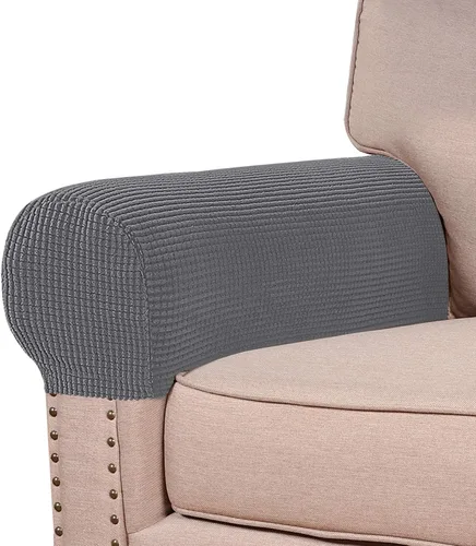 Miniatura 21 de Turquoize Fundas elásticas para reposabrazos para sillas y sofás, fundas para reposabrazos de sofá de elastano y jacquard, protector de muebles
