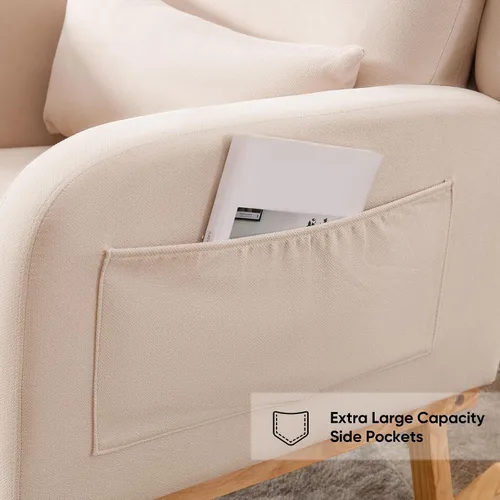 Miniatura 7 de HCHAIRH Mecedora para cuarto de bebé, sillas mecedoras para lactancia con cojín lumbar, cómodas mecedoras modernas con respaldo alto para cuarto
