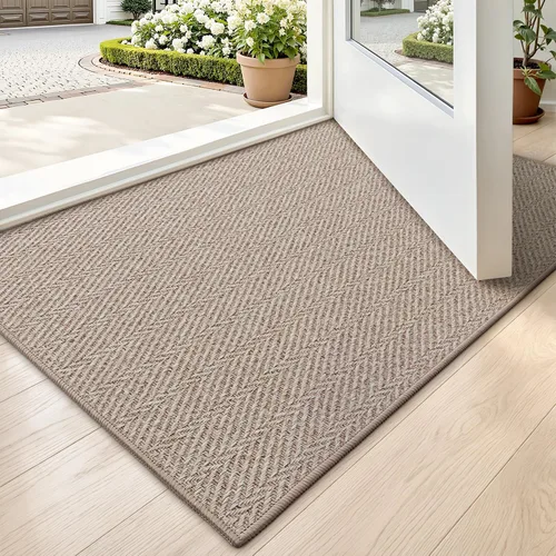 Miniatura 23 de LUMI Tapete ultradelgado para puerta de interior de 17 x 30 pulgadas, tapete de entrada antideslizante, tapete de perfil bajo, tapete de diseño