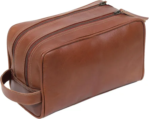Miniatura 12 de VC VINTAGE COUTURE Neceser de cuero para hombre, extra grande, neceser de cuero para hombre, para viajes, kit de cuero real para hombre, bolsa
