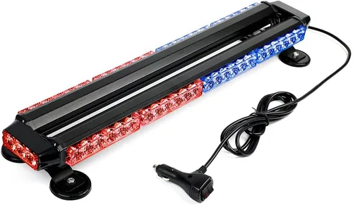 Miniatura 10 de 26" 54 LED 7 modo flash Asesor de tráfico de doble cara advertencia de emergencia seguridad vehículo techo superior barra de luz estroboscópica