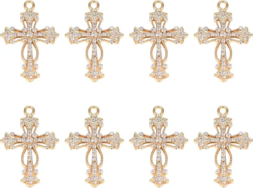 Miniatura 8 de 40 piezas de diamantes de imitación de aleación de cruz religiosa Virgen religiosa Nuestra Señora de Guadalupe María Rosario abalorios para hacer