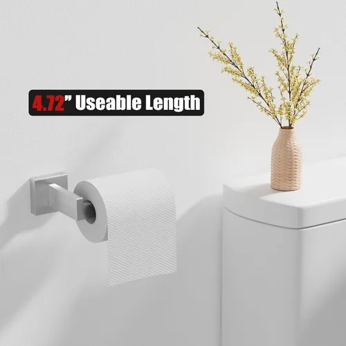 Miniatura 5 de Juego de 10 accesorios de baño de níquel cepillado, juego de toallas de baño de 23.6 pulgadas, juego de accesorios de baño de acero inoxidable