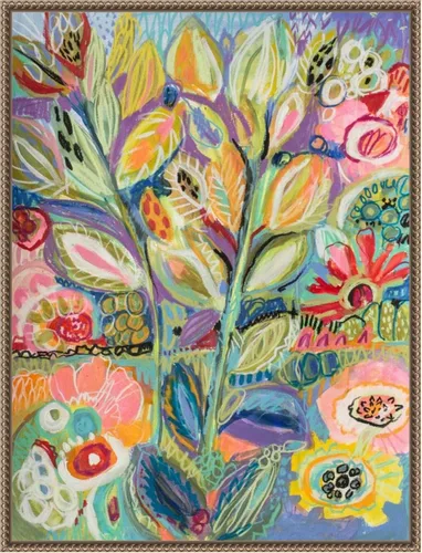 Miniatura 16 de Amanti Art Lienzo enmarcado para pared, 24 x 18 pulgadas, jardín de fantasía II, por Karen Fields, lienzo enmarcado para pared, arte abstracto