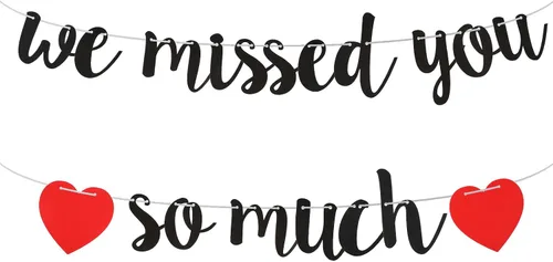 Cartel de bienvenida a casa, pancarta con texto en inglés "We Missed You So Much", decoración de bienvenida para familia, reunión, amigos,