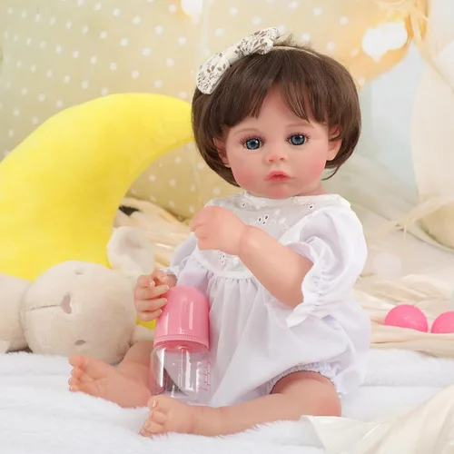 Miniatura 6 de Lifelike Reborn Baby Dolls, 18 Inch Realistic Baby Doll Silicone Full Body Real Life Girls Dolls with Anatomically Correct Muñecas Reales para Miñas
